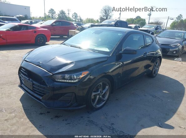 KMHTG6AF1KU013359 2019 HYUNDAI VELOSTER Black Առջևի ձախ երեք քառորդ տեսարան