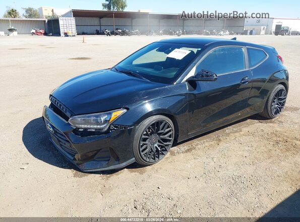 KMHTG6AF3KU018708 2019 HYUNDAI VELOSTER Black Առջևի ձախ երեք քառորդ տեսարան