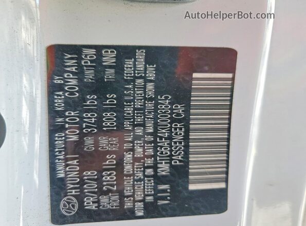 KMHTG6AF4KU003845 2019 HYUNDAI VELOSTER Белый Вид подкапотного пространства