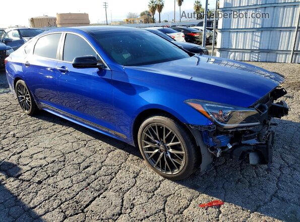 KMTFN4JB8LU329739 2020 GENESIS G80 Синий Передняя правая четверть