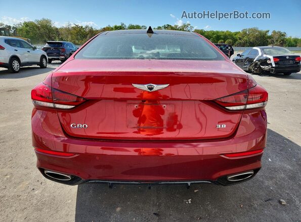 KMTFN4JE2KU313142 2019 GENESIS G80 Red Вид ззаду