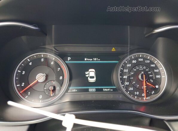 KMTG34LE2MU074329 2021 GENESIS G70 White Widok zestawu wskaźników