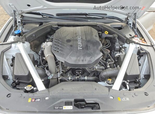 KMTG34LE7KU034955 2019 GENESIS G70 Silver Vista interior trasera