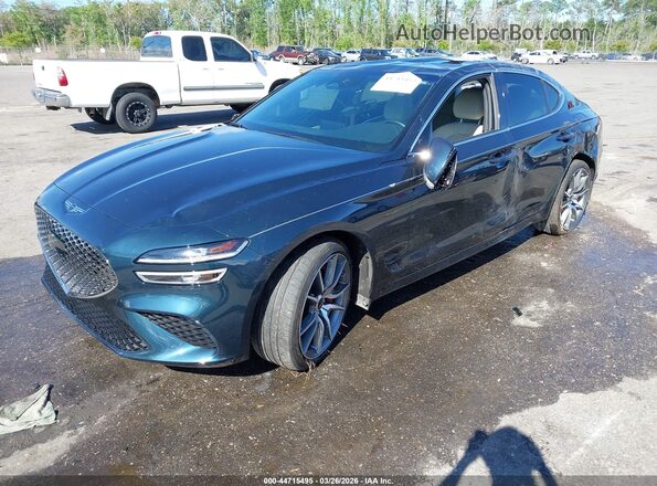 KMTG34SC8SU155641 2025 GENESIS G70 Dark Blue Vista tres cuartos delantera izquierda