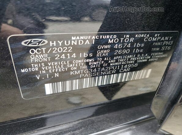 KMTG34TA2PU114958 2023 GENESIS G70 Черный Вид подкапотного пространства