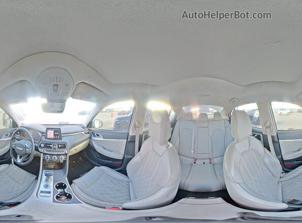 KMTG44LAXKU019554 2019 GENESIS G70 White Vista de la etiqueta del VIN