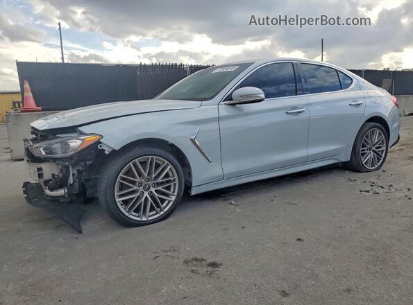KMTG64LA7LU045878 2020 GENESIS G70 Silver წინა მარცხენა ხედი სამი მეოთხედიდან