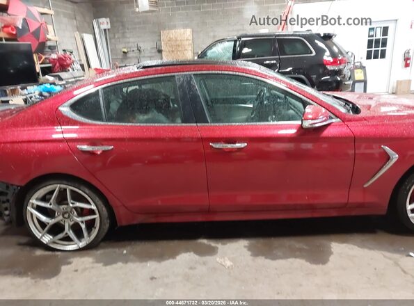 KMTG74LE3KU023231 2019 GENESIS G70 Красный Панорамный вид салона 360°