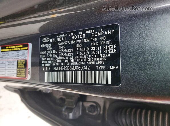KMUHB4SB8MU060042 2021 GENESIS GV80 Серый Панорамный вид салона 360°