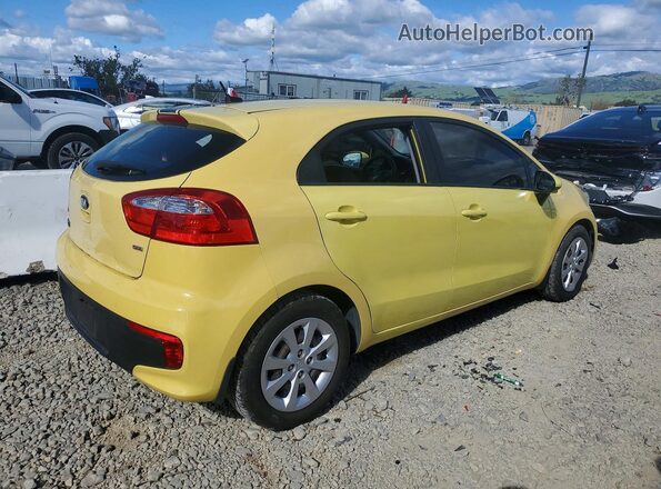 KNADM5A37G6647124 2016 KIA RIO Желтый Задняя правая четверть