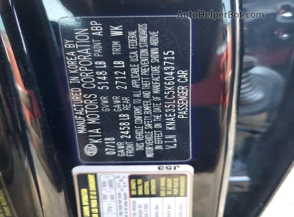 KNAE35LC5K6043715 2019 KIA STINGER Черный Вид подкапотного пространства