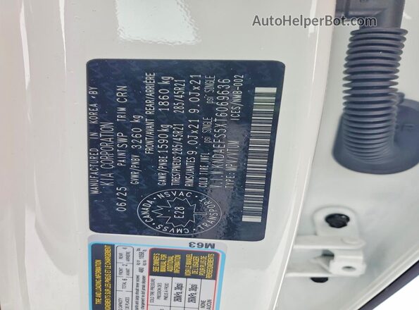 KNDAEFS5XT6069636 2026 KIA EV9 White Vista interior de 360 grados