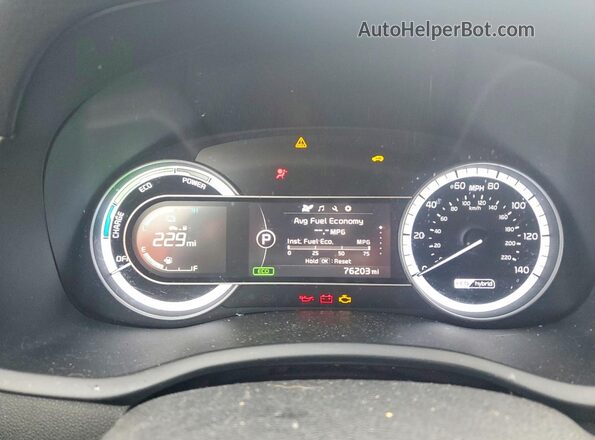 KNDCB3LC2K5336236 2019 KIA NIRO Blue ხელსაწყოთა პანელის ხედი