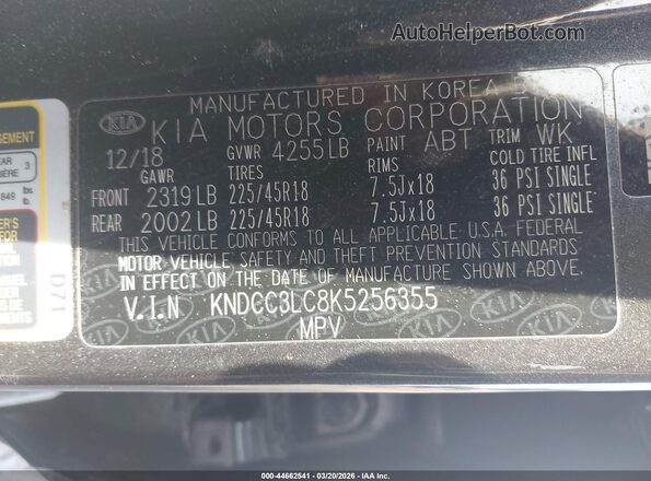 KNDCC3LC8K5256355 2019 KIA NIRO Black Vista del compartimento del motor