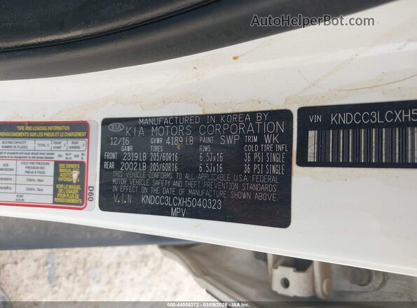 KNDCC3LCXH5040323 2017 KIA NIRO Белый Вид подкапотного пространства