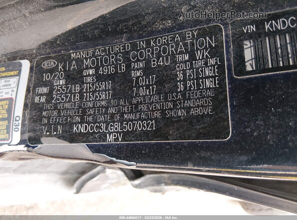 KNDCC3LG8L5070321 2020 KIA NIRO EV Черный Вид подкапотного пространства