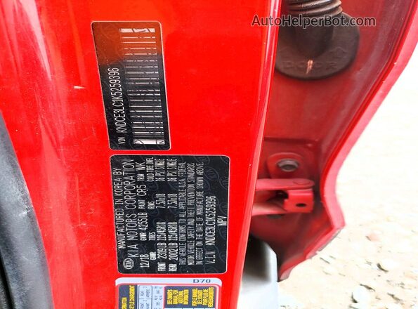 KNDCE3LC1K5259396 2019 KIA NIRO Красный Вид наклейки с VIN-кодом
