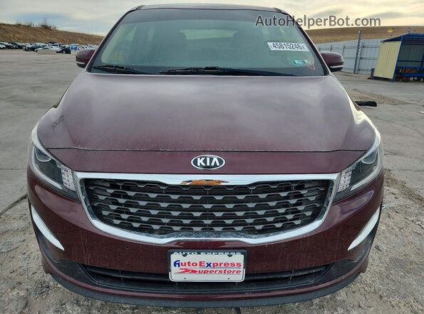 KNDMB5C10K6532765 2019 KIA SEDONA Бордовый Вид спереди