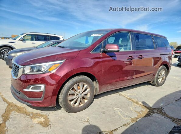 KNDMB5C10L6613332 2020 KIA SEDONA Burgundy Vista tres cuartos delantera izquierda