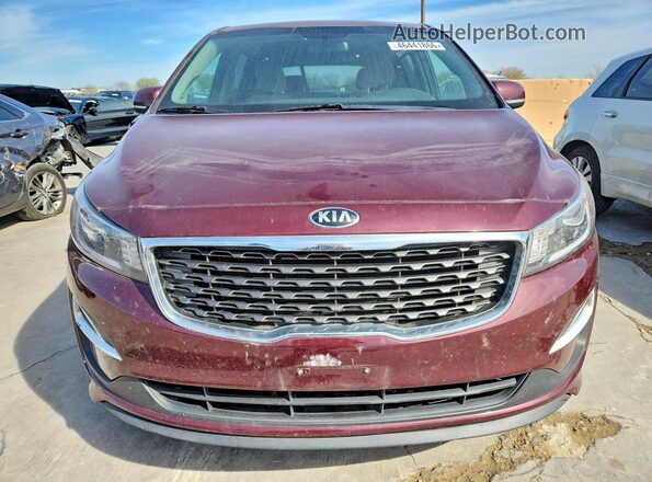 KNDMB5C10L6613332 2020 KIA SEDONA Burgundy Vista frontal