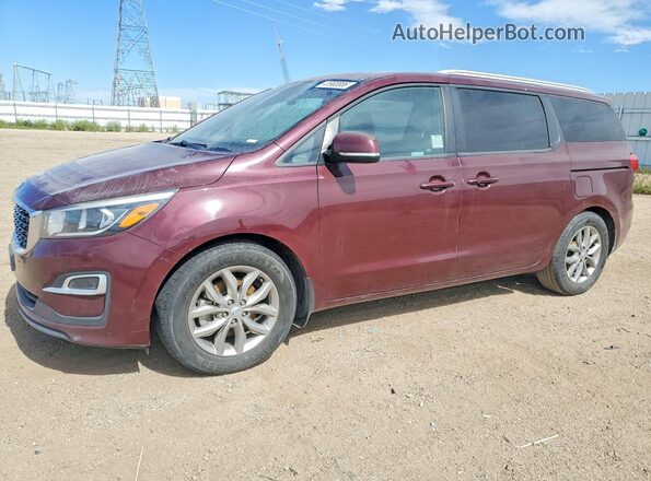 KNDMB5C11K6505753 2019 KIA SEDONA Maroon Vista tres cuartos delantera izquierda