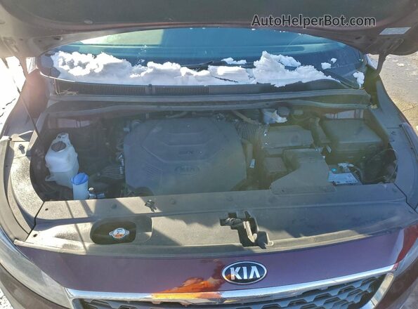 KNDMB5C11K6566844 2019 KIA SEDONA Burgundy ძრავის განყოფილების ხედი