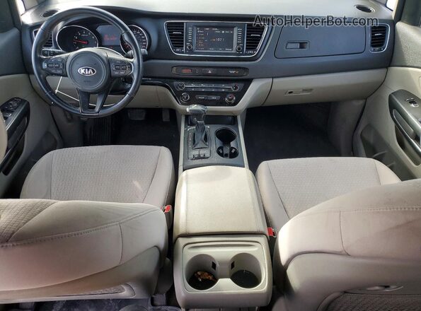 KNDMB5C13J6378616 2018 KIA SEDONA Blue Widok deski rozdzielczej