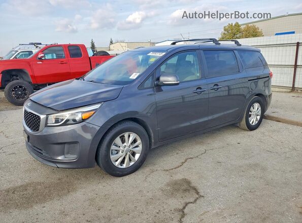 KNDMB5C14G6178630 2016 KIA SEDONA Gray წინა მარცხენა ხედი სამი მეოთხედიდან