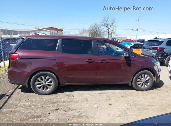 KNDMB5C14K6533501 2019 KIA SEDONA Maroon უკანა სალონის ხედი