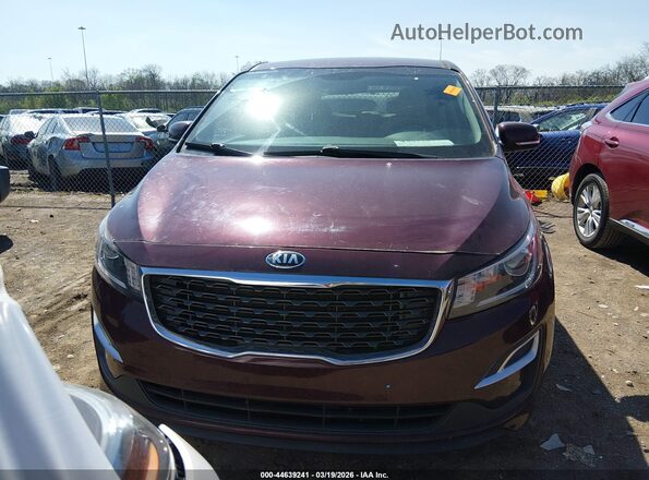 KNDMB5C14K6533501 2019 KIA SEDONA Maroon ხელსაწყოთა პანელის ხედი