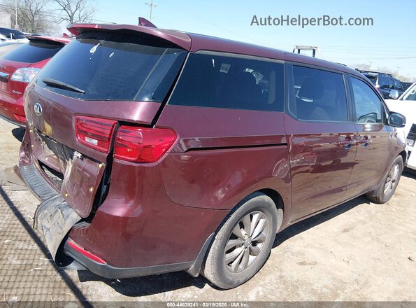 KNDMB5C14K6533501 2019 KIA SEDONA Maroon უკანა მარჯვენა