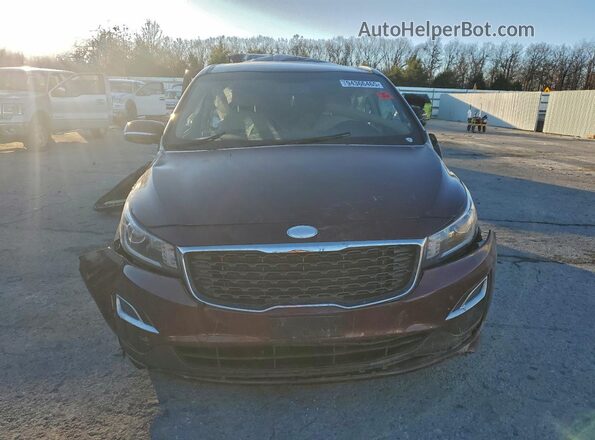 KNDMB5C14K6561735 2019 KIA SEDONA Maroon Вид спереду