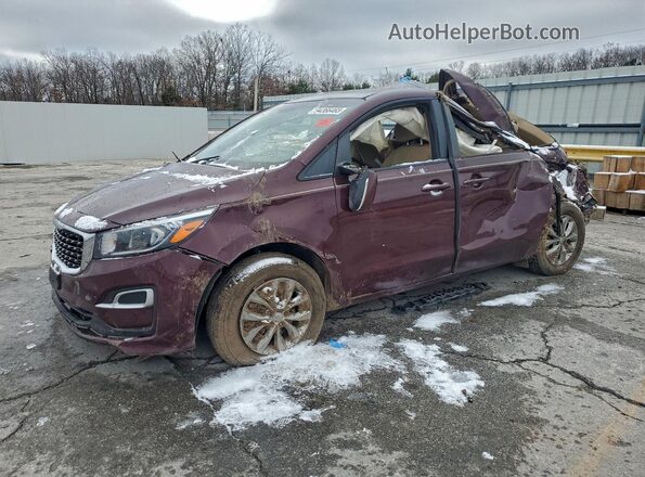 KNDMB5C14K6561735 2019 KIA SEDONA Maroon Передня ліва чверть
