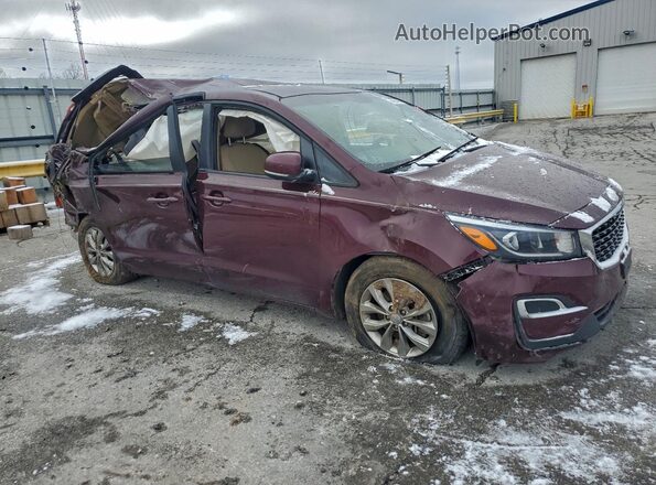 KNDMB5C14K6561735 2019 KIA SEDONA Maroon Передня права чверть