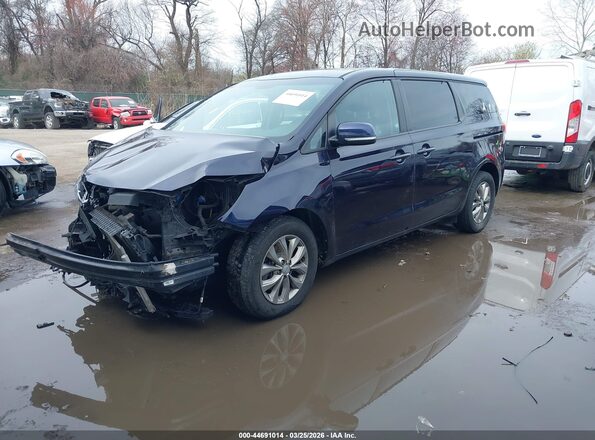 KNDMB5C14L6597796 2020 KIA SEDONA Blue წინა მარცხენა ხედი სამი მეოთხედიდან