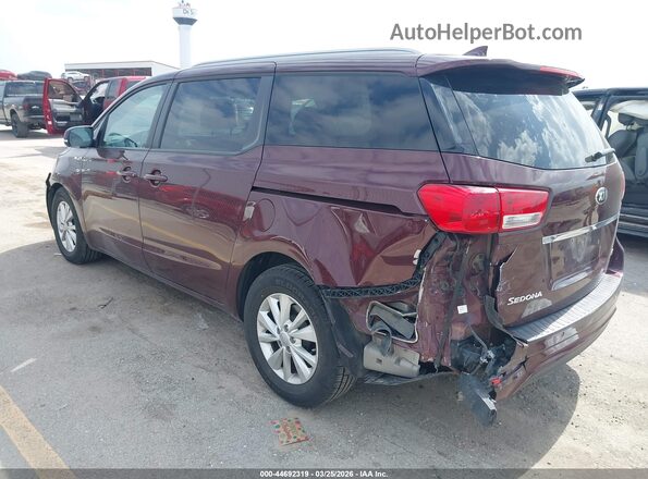 KNDMB5C19J6375123 2018 KIA SEDONA Maroon Tył lewy