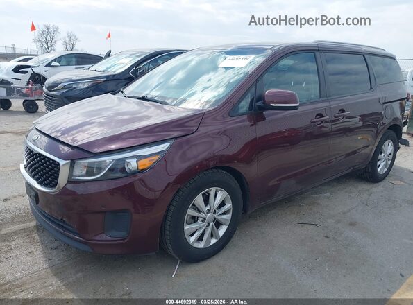 KNDMB5C19J6375123 2018 KIA SEDONA Maroon Przód lewy
