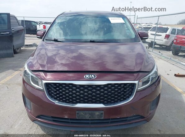 KNDMB5C19J6375123 2018 KIA SEDONA Maroon Widok zestawu wskaźników