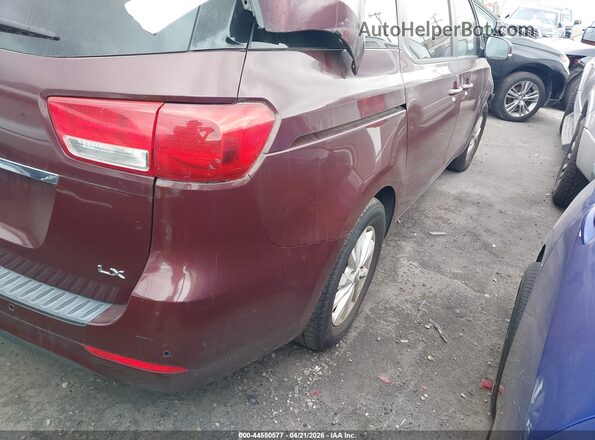KNDMB5C1XH6251324 2017 KIA SEDONA Бордовый Задняя правая четверть