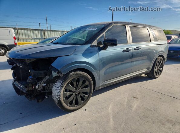 KNDNC5H37P6300392 2023 KIA CARNIVAL Бирюзовый Передняя левая четверть