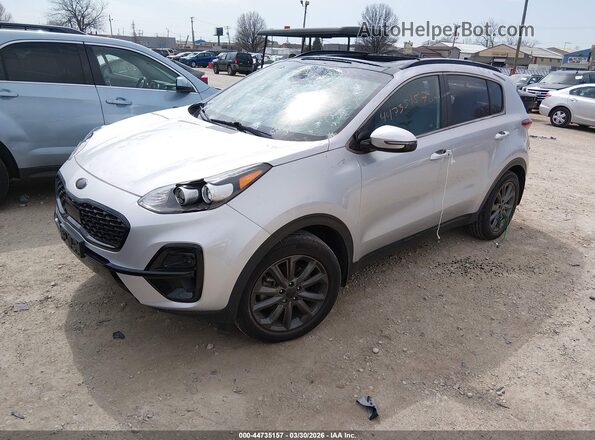 KNDP6CAC1M7851566 2021 KIA SPORTAGE Серебряный Передняя левая четверть