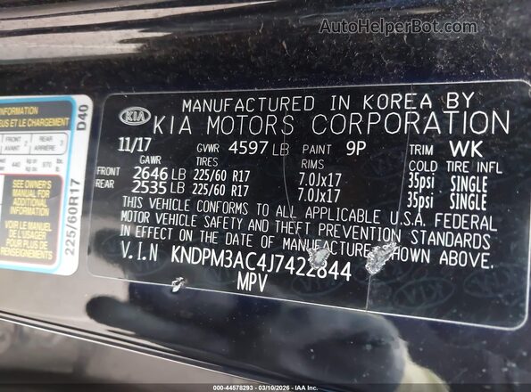 KNDPM3AC4J7422844 2018 KIA SPORTAGE Синий Вид подкапотного пространства