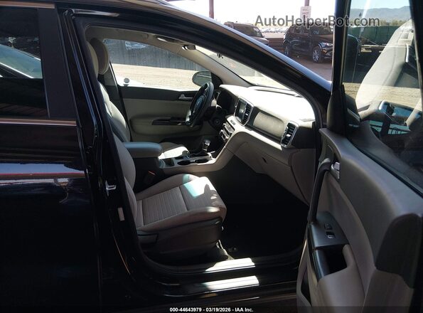 KNDPM3AC6K7509663 2019 KIA SPORTAGE Black Widok wnętrza z przodu