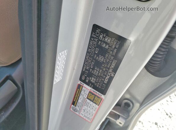 KNDPMCAC6N7968051 2022 KIA SPORTAGE Silver Widok naklejki z numerem VIN