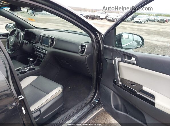 KNDPN3AC8K7569828 2019 KIA SPORTAGE Black Widok wnętrza z przodu