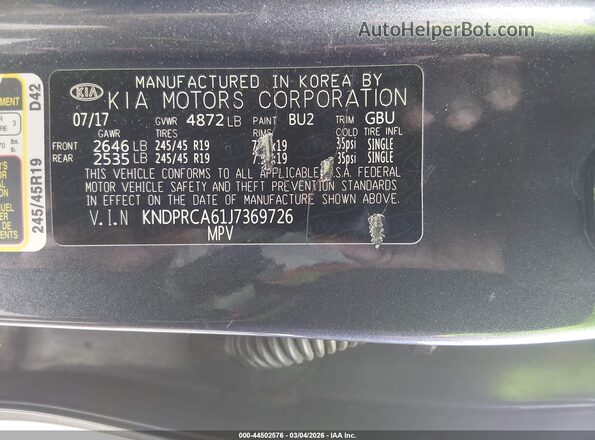 KNDPRCA61J7369726 2018 KIA SPORTAGE Teal Շարժիչի բաժամունքի տեսք