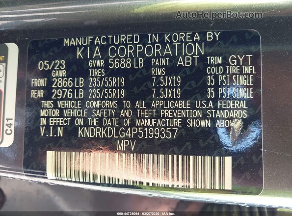 KNDRKDLG4P5199357 2023 KIA SORENTO HYBRID Gray ძრავის განყოფილების ხედი
