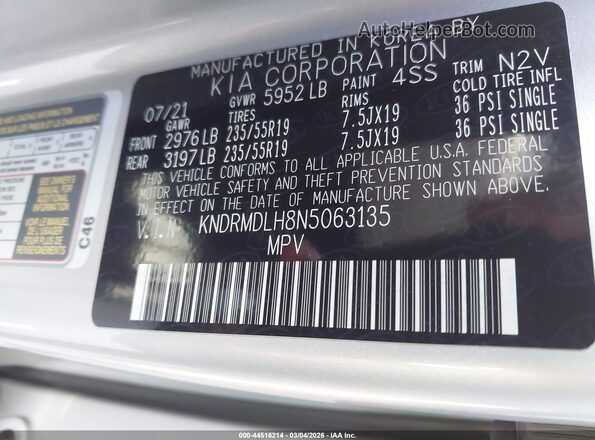 KNDRMDLH8N5063135 2022 KIA SORENTO PLUG-IN HYBRID Серый Вид подкапотного пространства