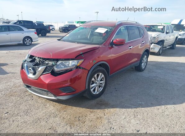 KNMAT2MV8GP708270 2016 NISSAN ROGUE Red Передня ліва чверть