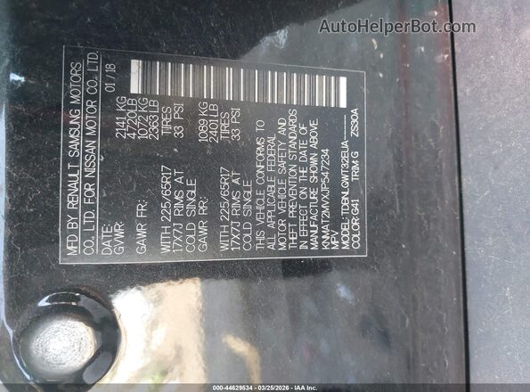 KNMAT2MVXJP547234 2018 NISSAN ROGUE Черный Вид подкапотного пространства